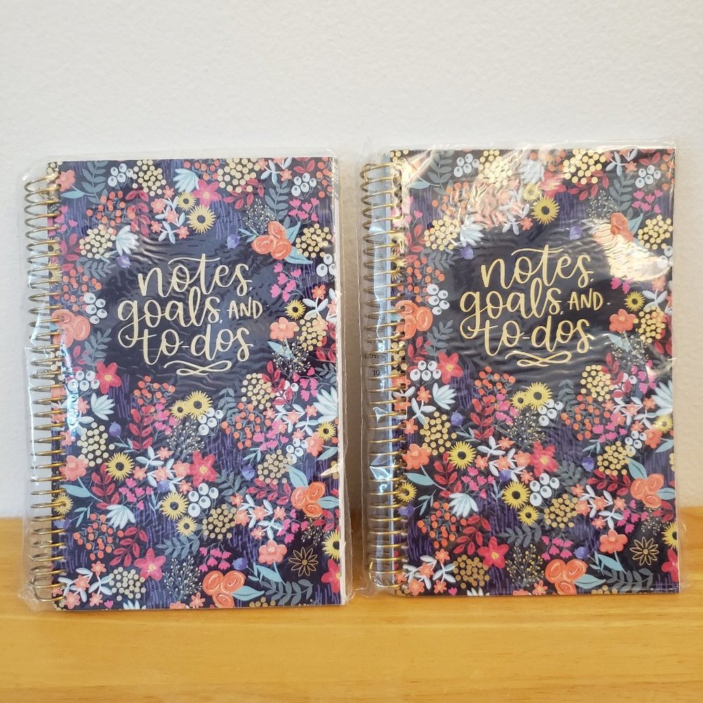 Bloom Daily Planner Bound To Do Book, Floral Dots (Set of 2)